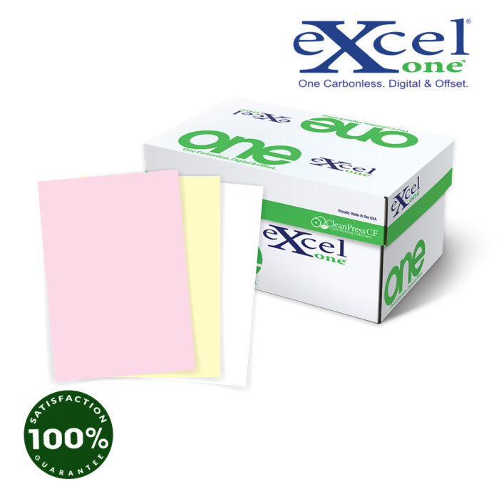 Autocopiante Excel One compaginado 3 tantos (CB-Blanco/CFB-Canario/CF-Rosa), 79 gr, T/Carta, 5001 hojas