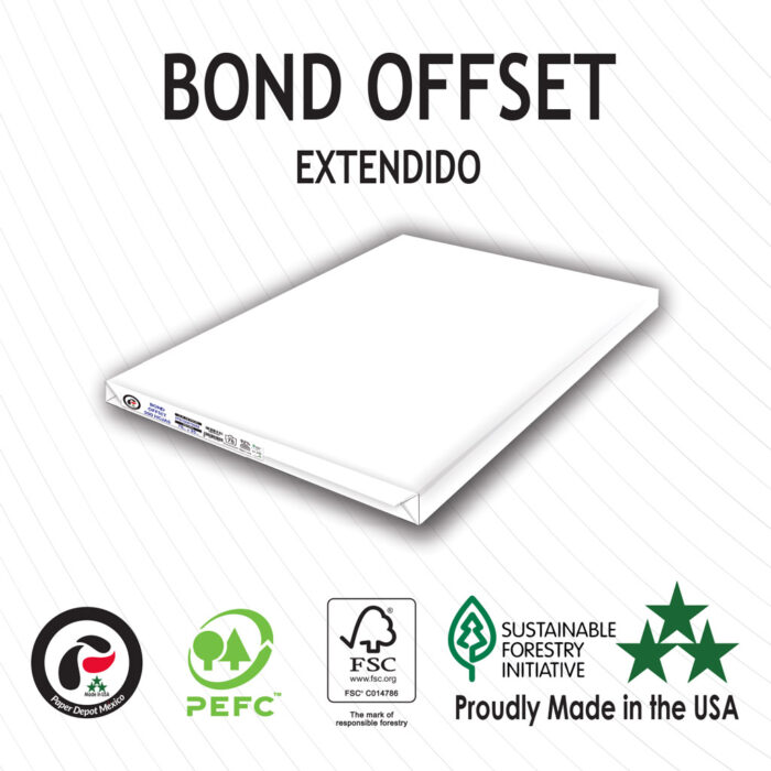Papel Bond Extendido Offset de 90 gr, 61 x 90, Cont. 1 millar.