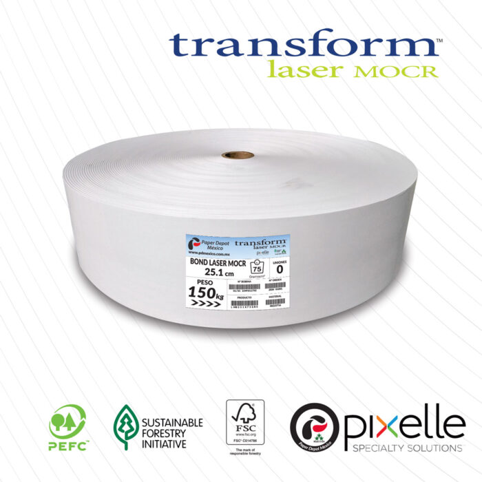 Papel Bond transform Laser Mocr de 75 gr, 25.1 cm