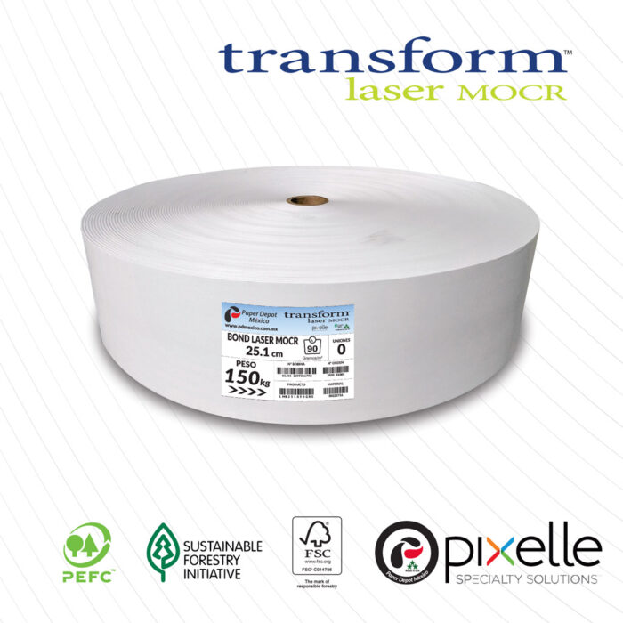Papel Bond transform Laser Mocr de 90 gr, 25.1 cm