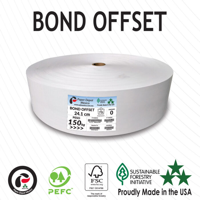 Papel Bond Offset de 75 gr, 24.1 cm