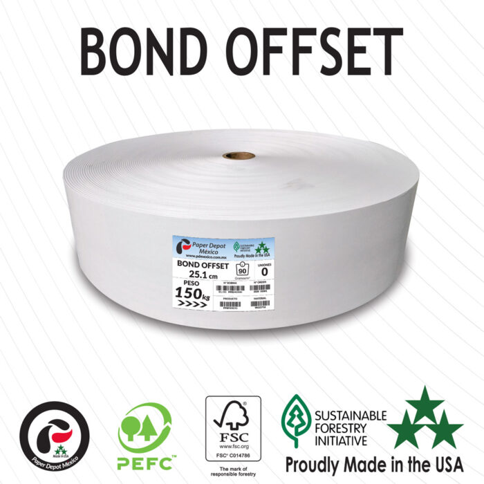 Papel Bond Offset de 90 gr, 25.1 cm