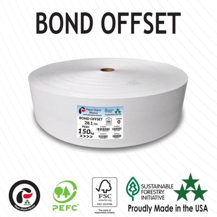 Papel Bond Offset de 90 gr, 28.1 cm
