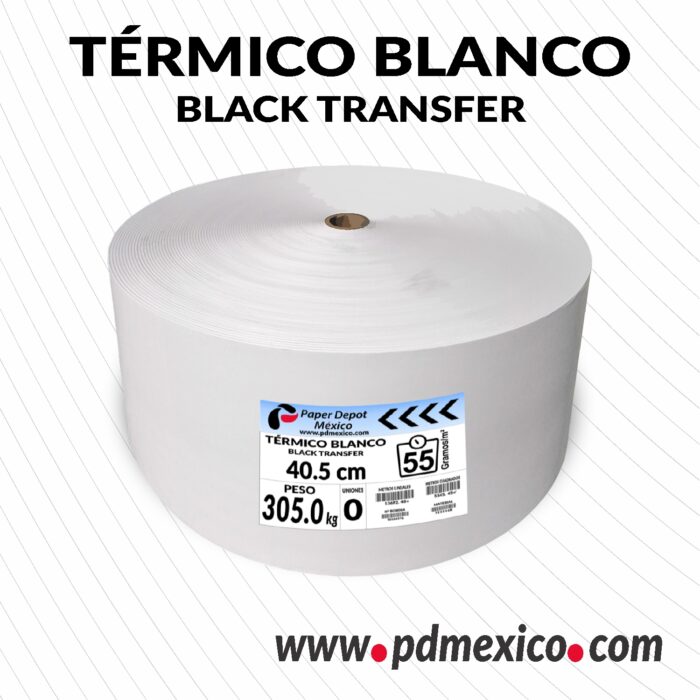 Bobina de Papel Térmico 55g Transferencia Negra