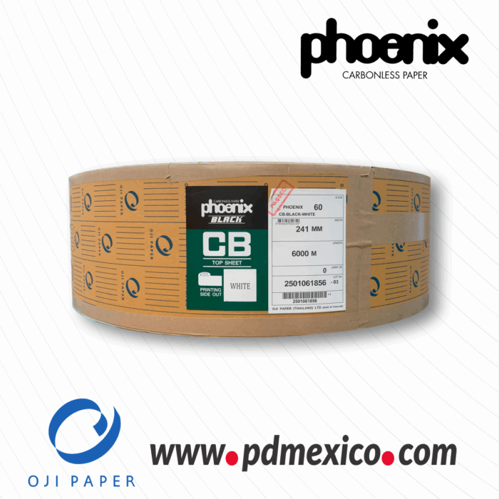 Autocopiante en bobina PHOENIX® CB (Original) Blanco, 60gr, 24.1cm ó 9_1/2"